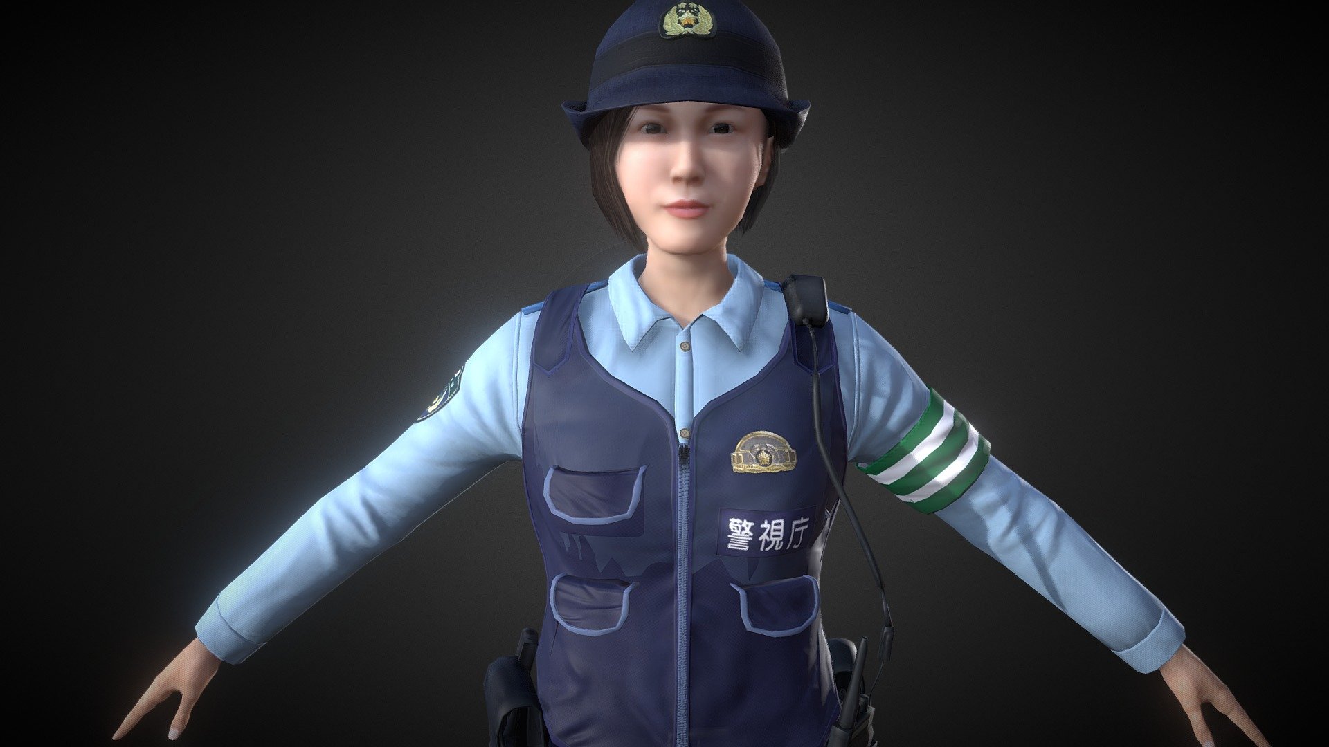 Japanese Police Woman 0002 - Buy Royalty Free 3D model by animod ...