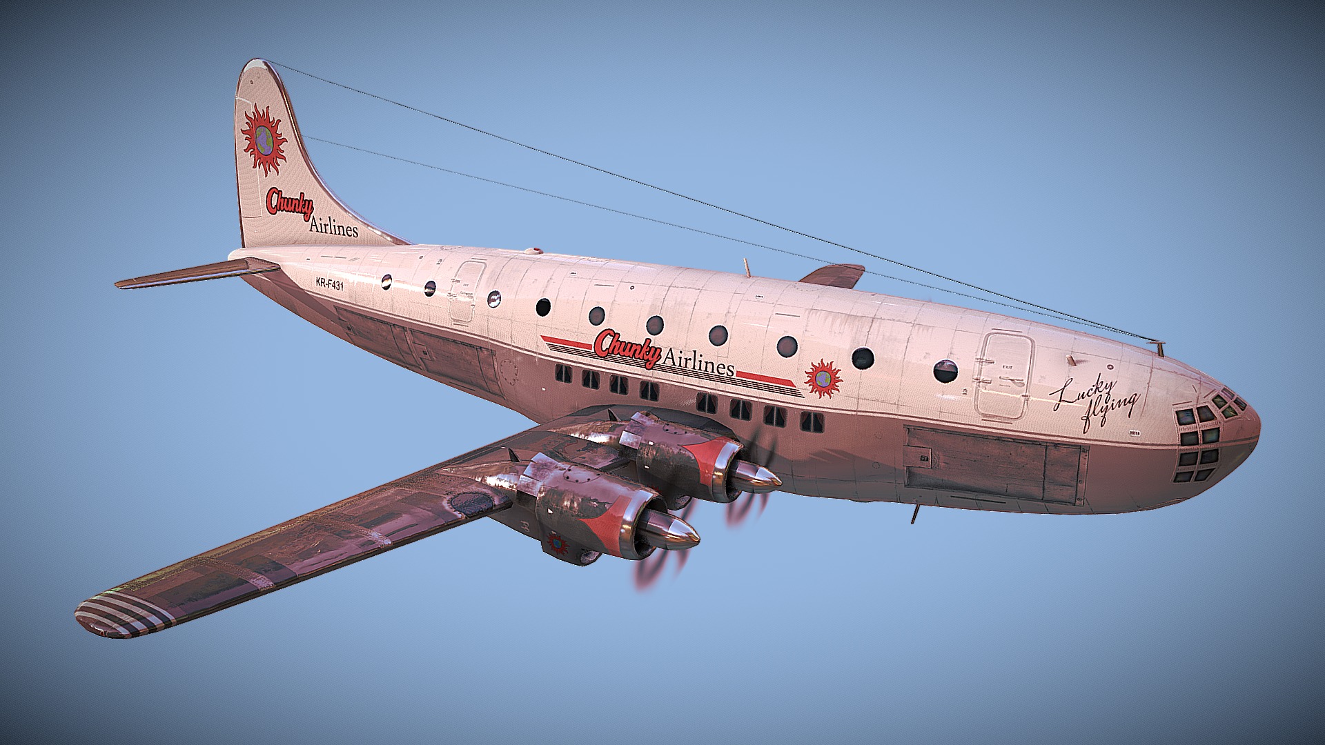 3D model Stratocruiser Concept - This is a 3D model of the Stratocruiser Concept. The 3D model is about a large airplane flying in the sky.