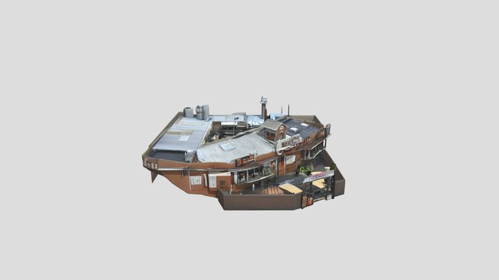 Boat-shaped Restaurant 3d Model v1 3D Model