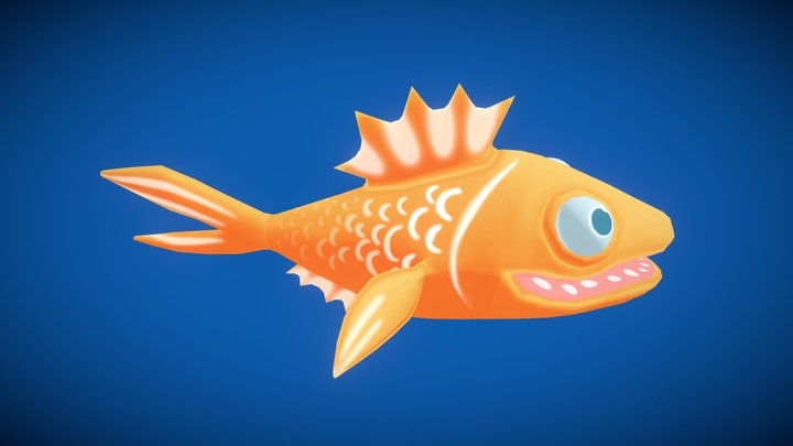 Big Orange Fish 3D Model