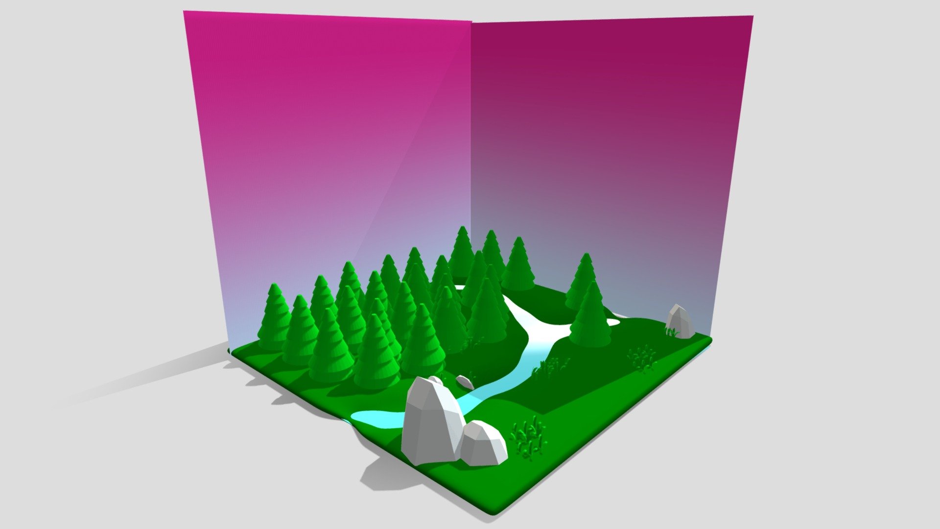 Low Poly Forest - 3D Model By DreamfyreStudios (@m.lewallen.arts ...