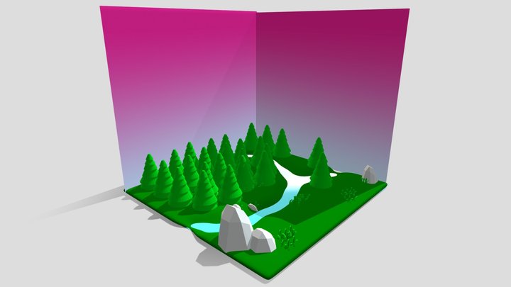 Low Poly Forest 3D Model