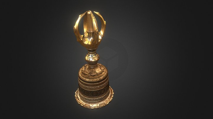 Bhuddism Hand Bell 3D Model