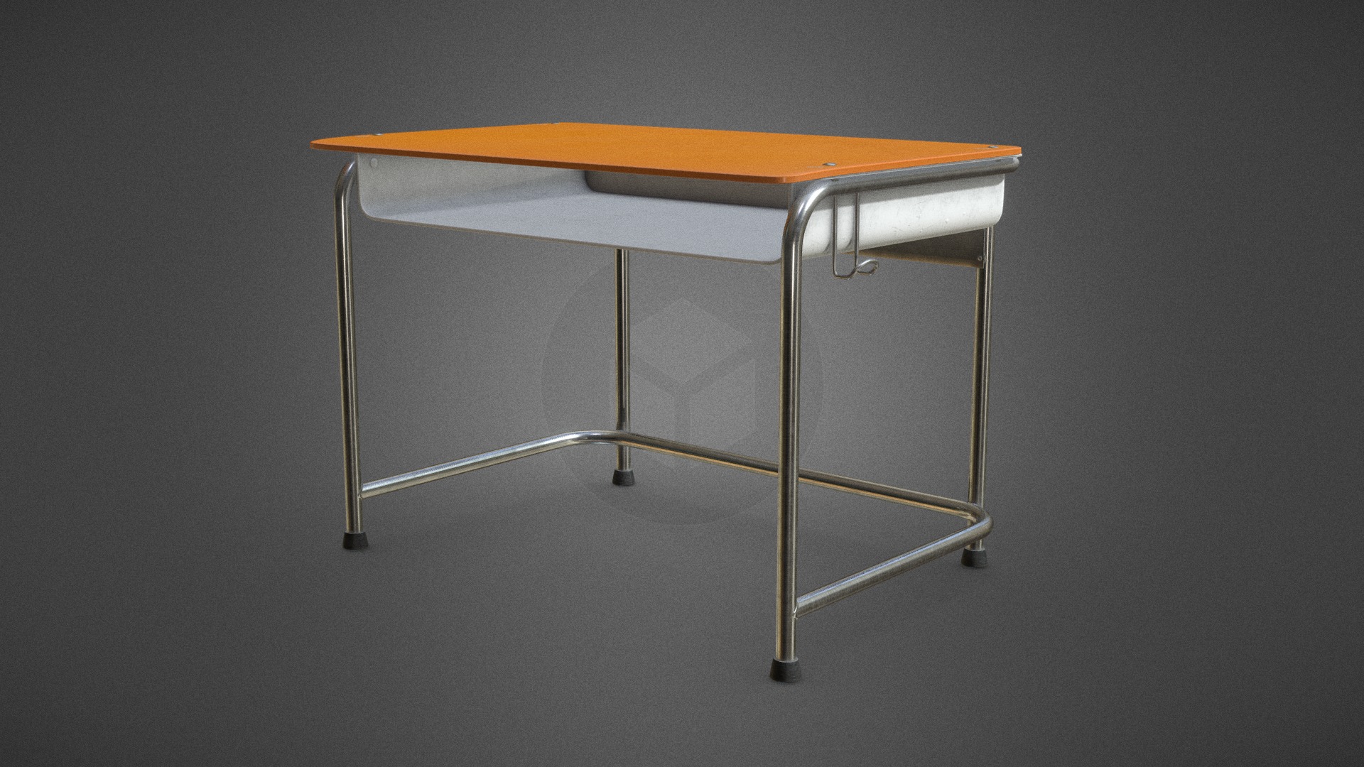 3D model School Bench - This is a 3D model of the School Bench. The 3D model is about a table with a chair.