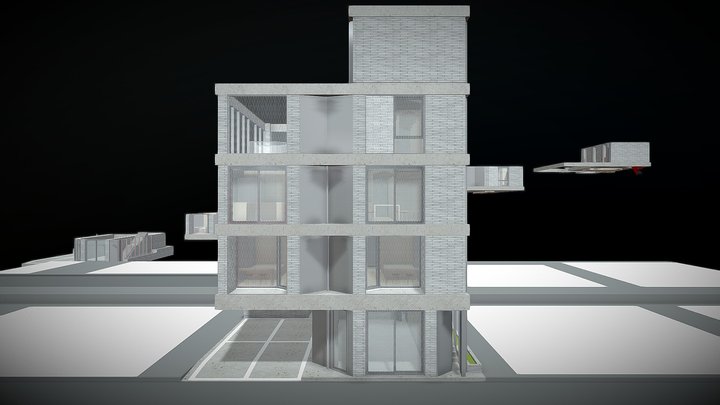 Small multi family house scheme in Seoul 3D Model