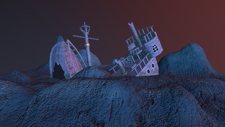 Shipwreck Under Sea 3D Model