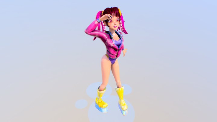 Octopus Girl Character 3D Model