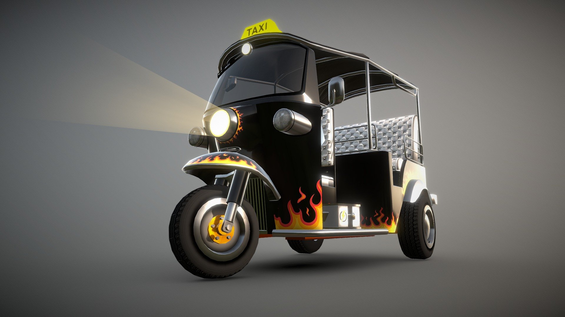 Auto Rickshaw 1980's 3D model by CG Customs (cg_customs) [9bc865e] Sketchfab