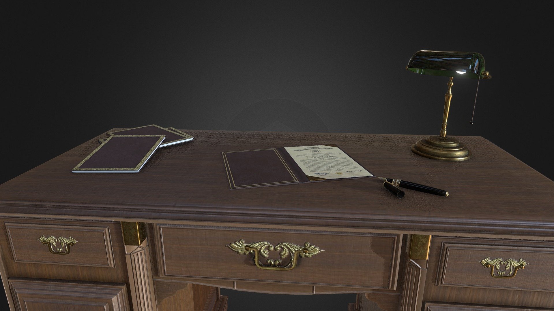 Old desk Scene - Download Free 3D model by Loïc (@loichuet1) [9bca788