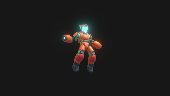 Stylized Flying Robot (megaman) 3D Model