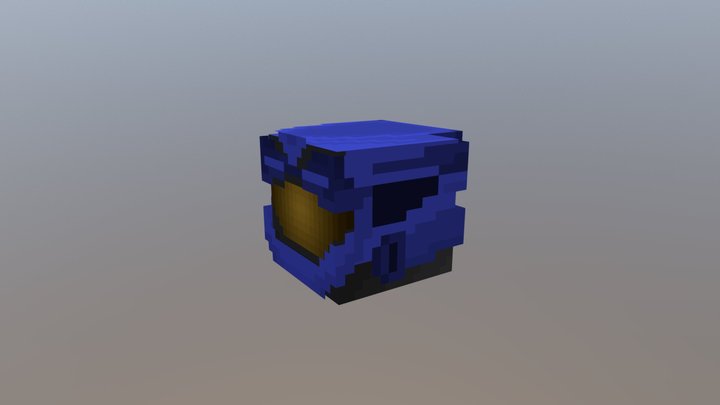 [Minecraft Halo] Blue Mark VI Helmet 3D Model