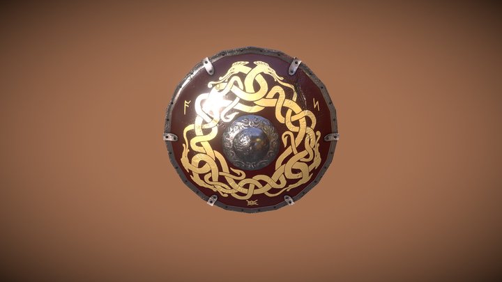 Shield Spartan/VikingTextured. 3D Model