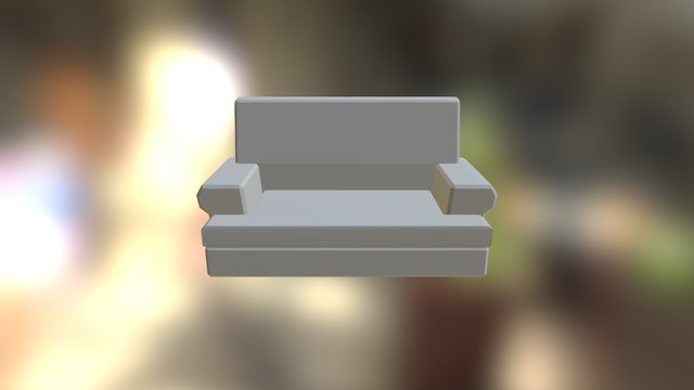 Low Poly Couch 3D Model