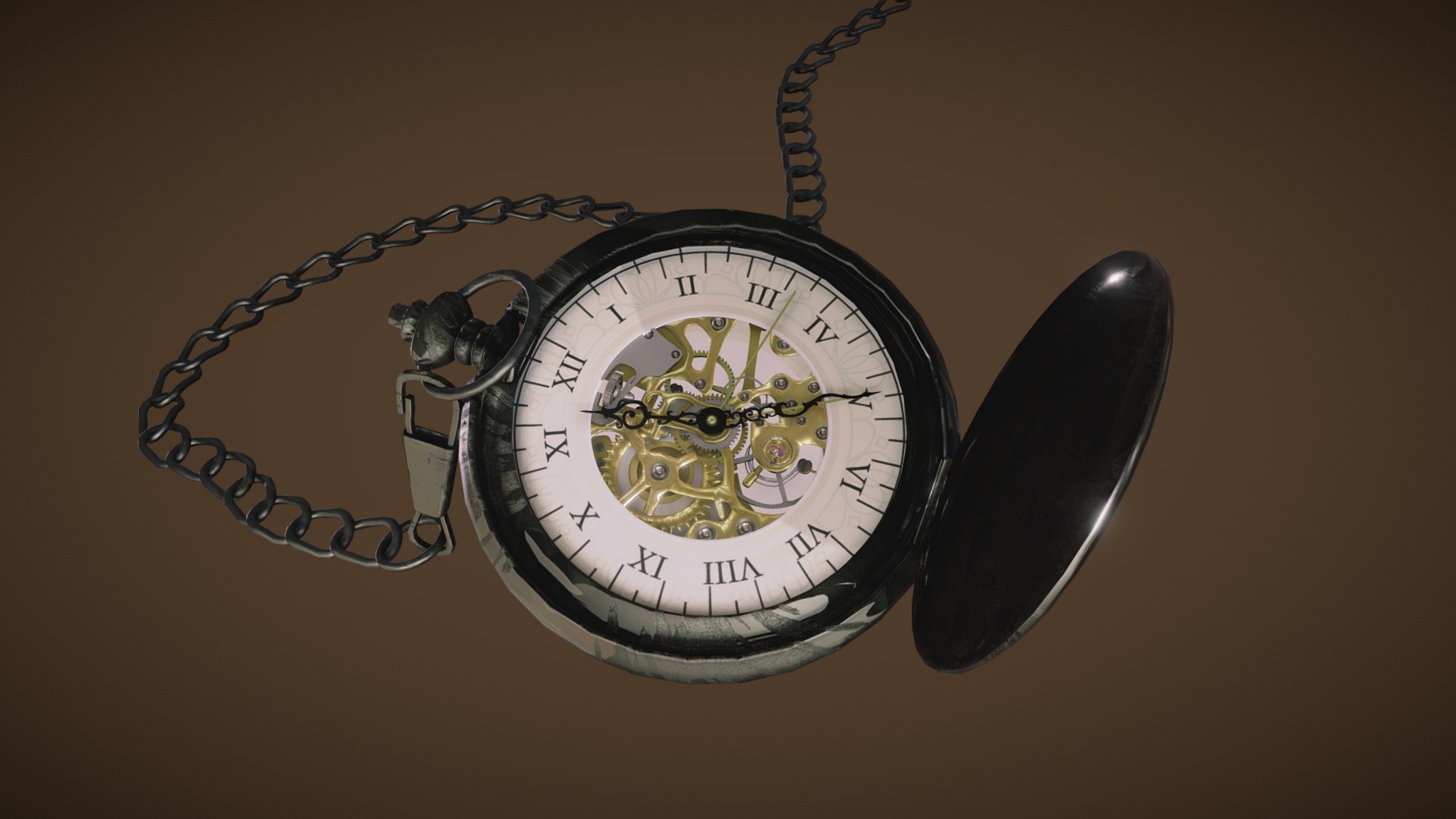 3D model Pocket Watch - This is a 3D model of the Pocket Watch. The 3D model is about a clock and a watch.