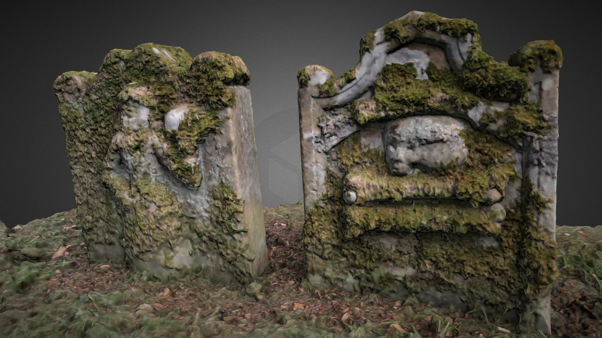 Two gravestones at Fogo Kirk