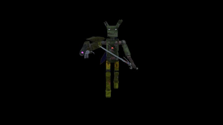 Springtrap With A Sword And Gun Arm 3D Model