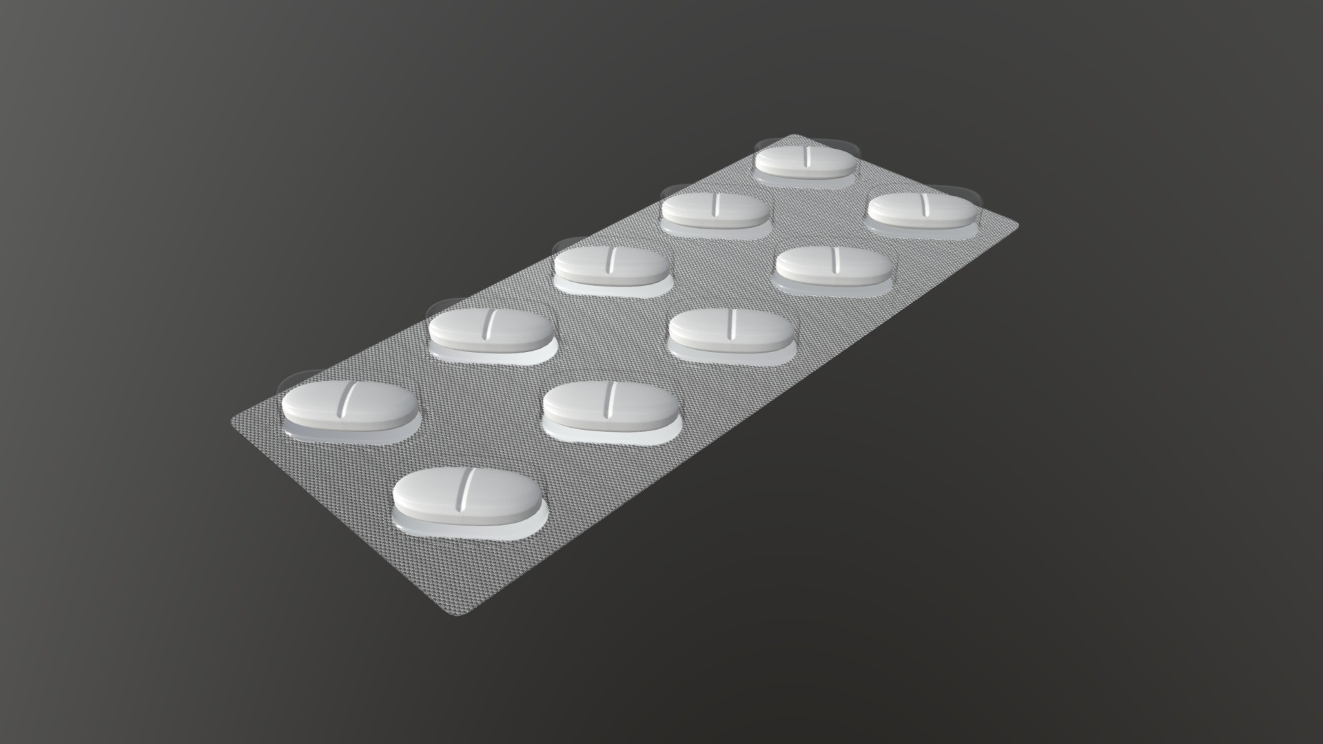 3D model pills in blister - This is a 3D model of the pills in blister. The 3D model is about a table with plates and cups on it.