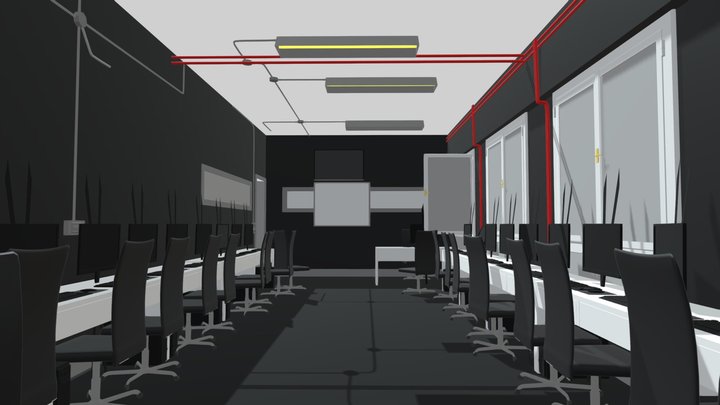 IT Classroom 3D Model