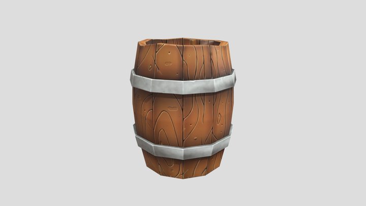 Low Poly Barrel - Studies 3D Model
