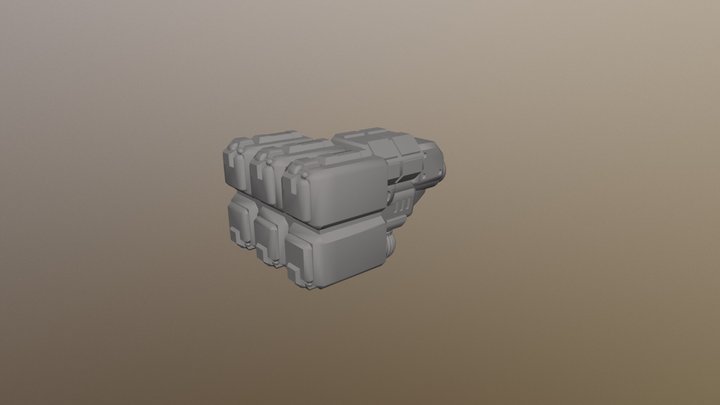 Rebel 28mm VPR Weapon- Six Pack Square Launcher 3D Model