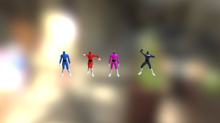 power ranger with anime 3D Model