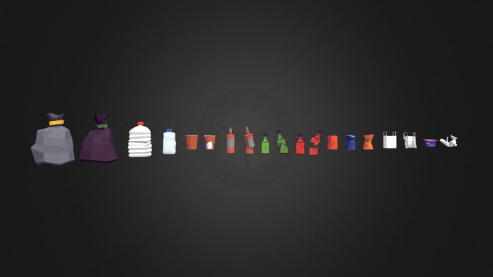 Trash Low Poly  3D Models 3D Model