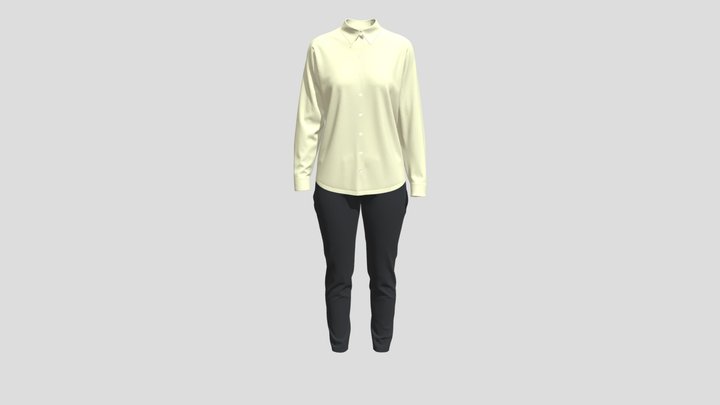 Casual Blouse Outfit 3D Model