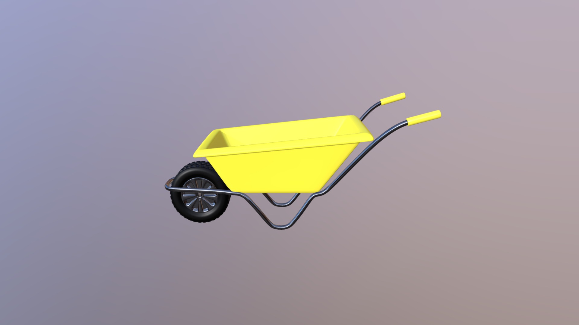 3D model Wheelbarrow - This is a 3D model of the Wheelbarrow. The 3D model is about a yellow and black scooter.