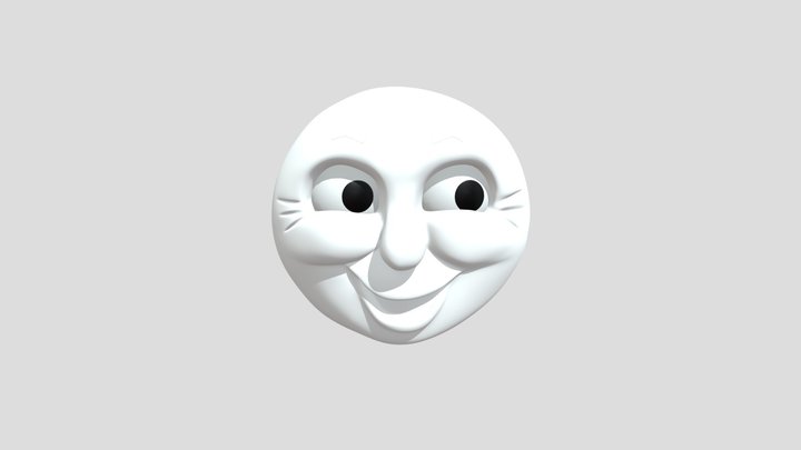 James The Red Engine - Smiling Face 3D Model