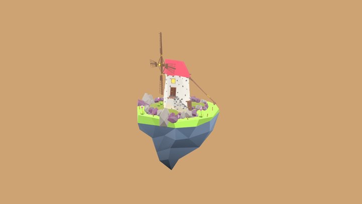 Low poly Windmill 3D Model