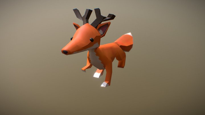 Cute Deer-Fox rig 3D Model