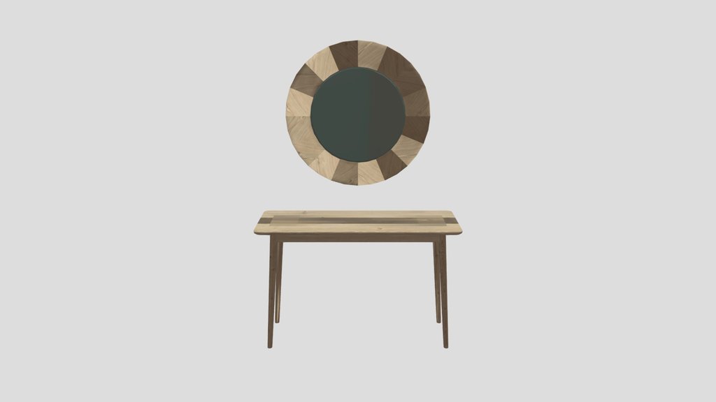 Midford Console Table With Round Mirror