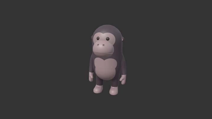 Rigged Gorilla Character 3D Model