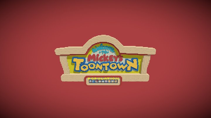 ToonTown Disneyland Sign 3D Model