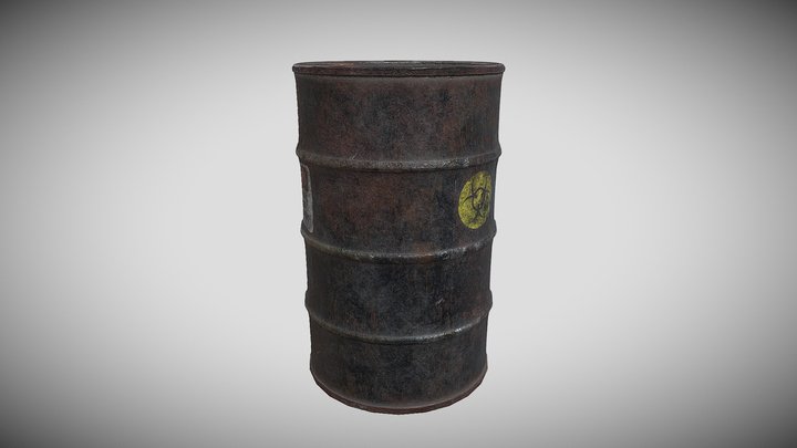 Exploding Hazardous Barrel 3D Model