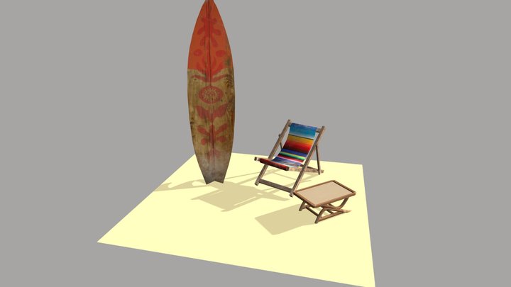 By The Ocean - 3 Simple props 3D Model