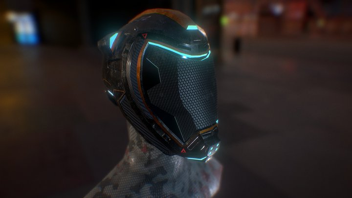 Sci-fi Helmet 3D Model
