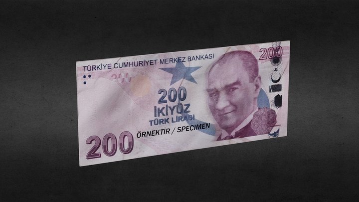 200TL Türk Lirası (Örnektir) – Modello 3D gratuito STL
