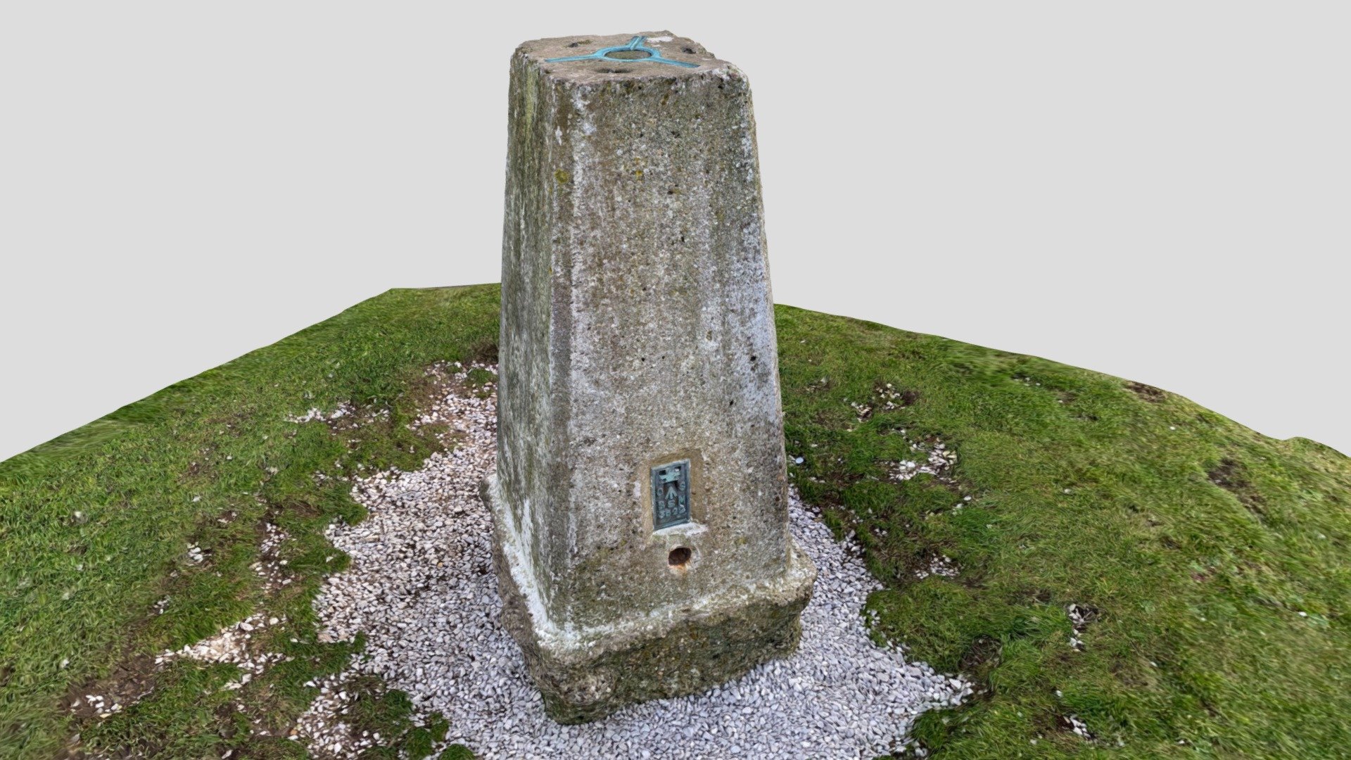 Halkyn Mountain Trig point Buy Royalty Free 3D model by