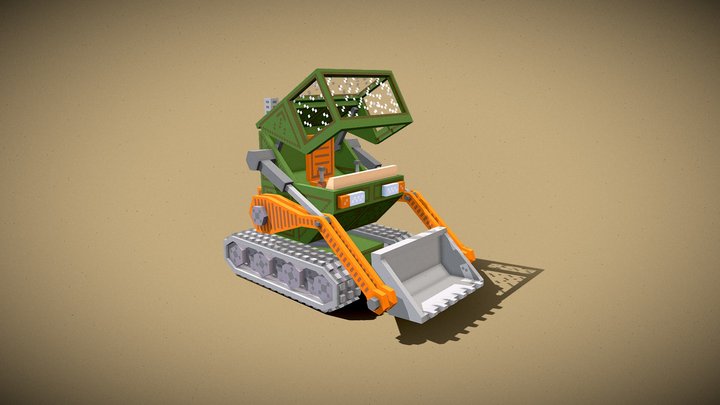 Low Poly Excavator 3D Model