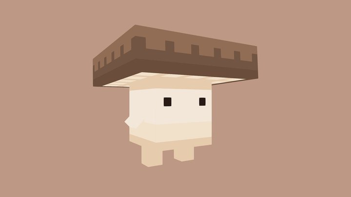 Brown Mini Mushroom 3D Model