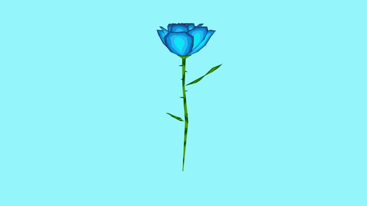 Blue Rose 3D Model