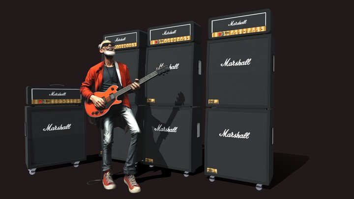 Crazy Guitarist – Free 3D Model STL