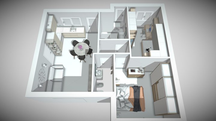 Coloured Apartment - Unità 3 3D Model