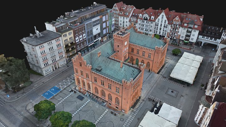 KOŁOBRZEG - rynek miejski / city market (mobile) 3D Model