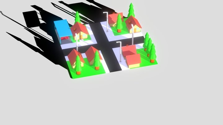 Neighborhood morckup - lowpoly 3D Model