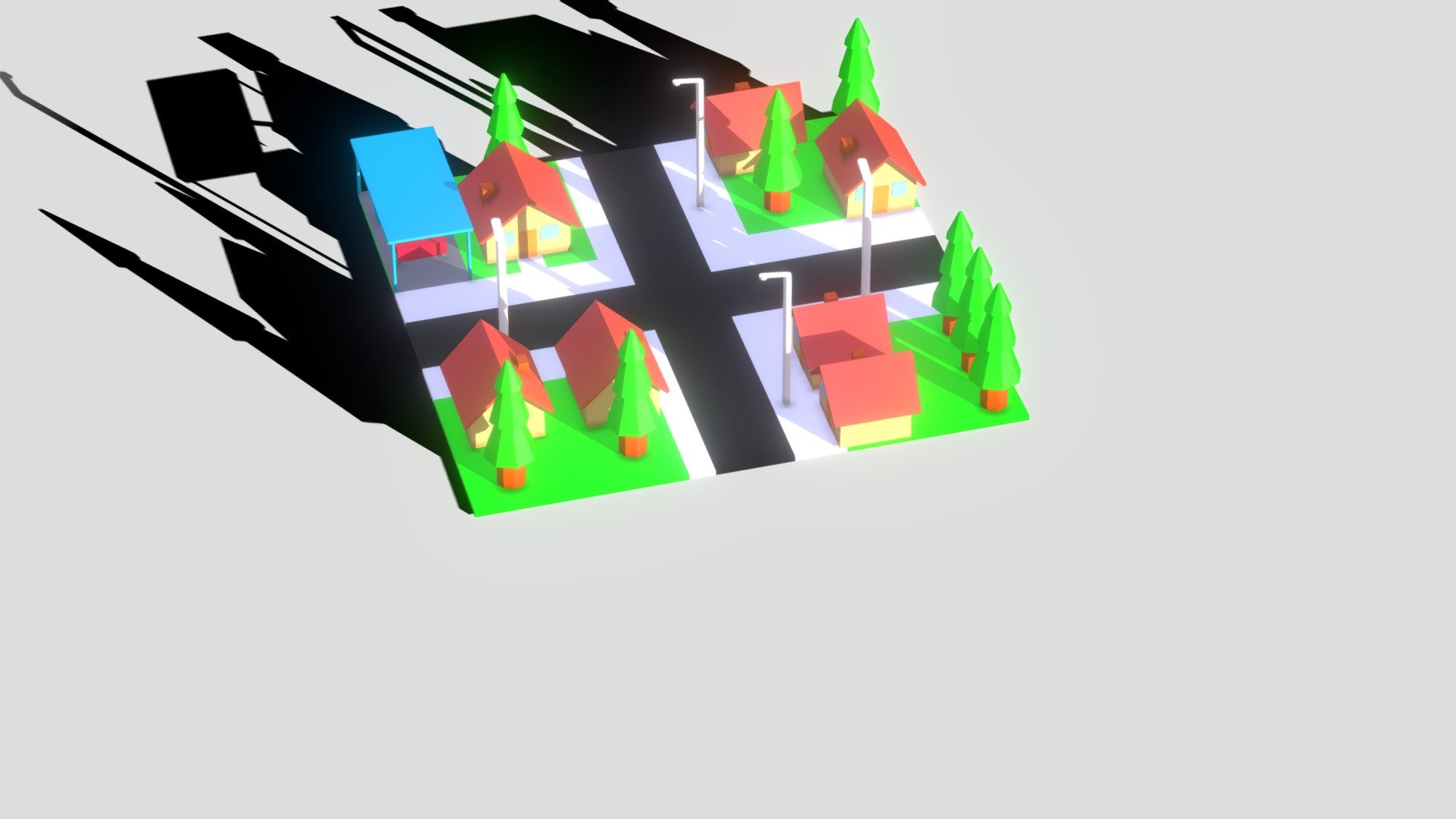 Neighborhood morckup - lowpoly