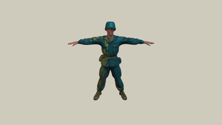 Soldier in combat uniform 3D Model