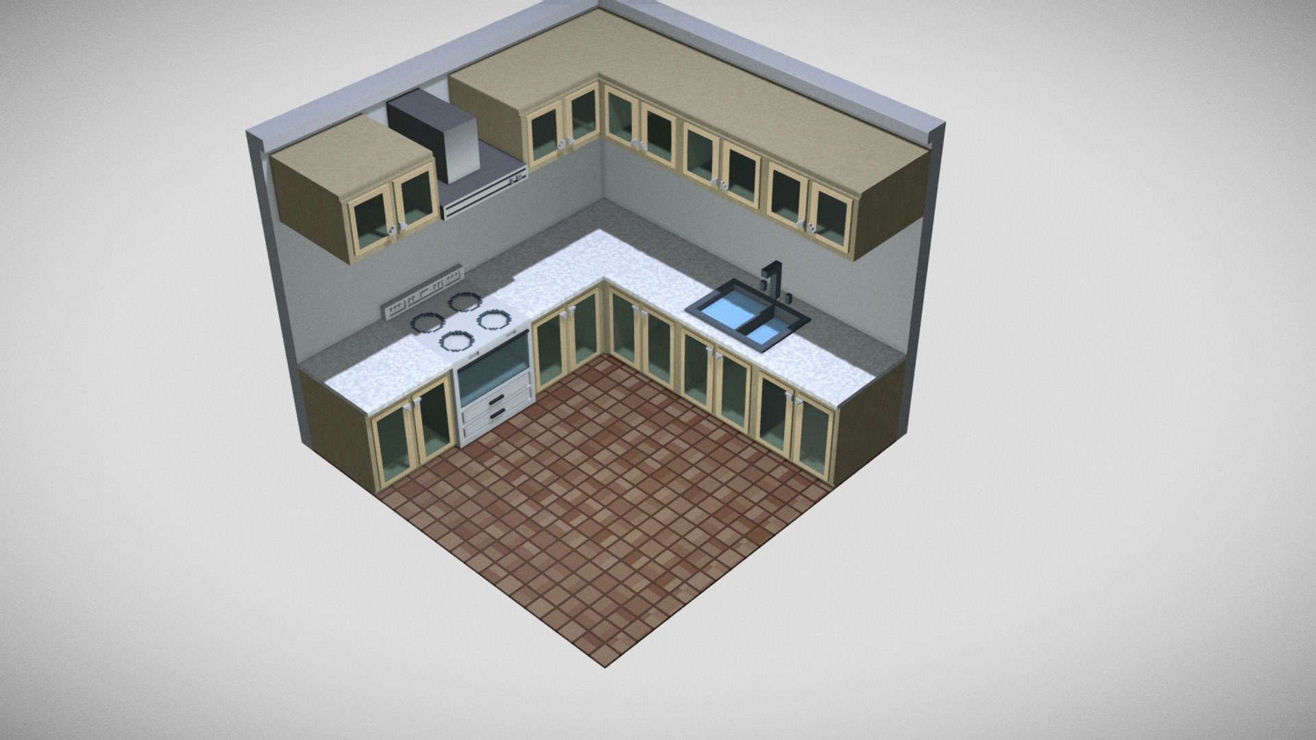 kitchen by MagicaVoxel