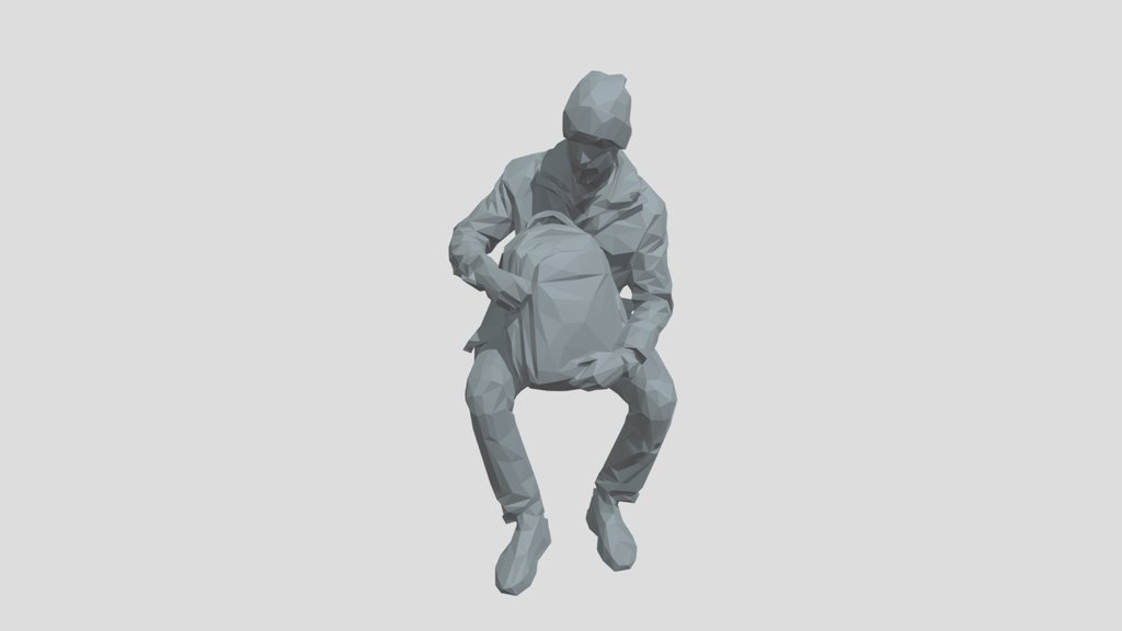 Lowpoly Male Sitting